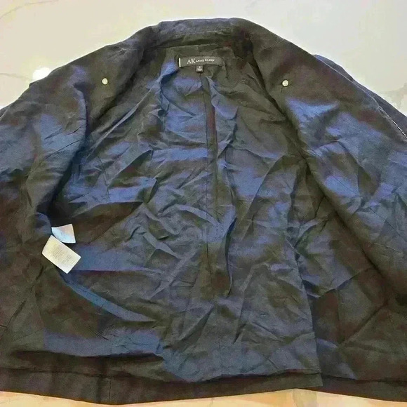 Anne Klein Womens Linen Cotton Blend Jacket Navy Size 8 - Picture 9 of 14